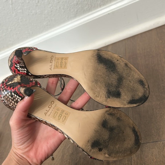 Snake skin open toe mini heel - Picture 4 of 6